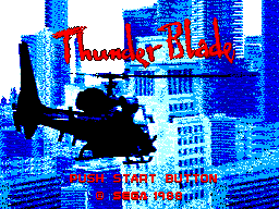 Thunder Blade title screen for Sega Master System